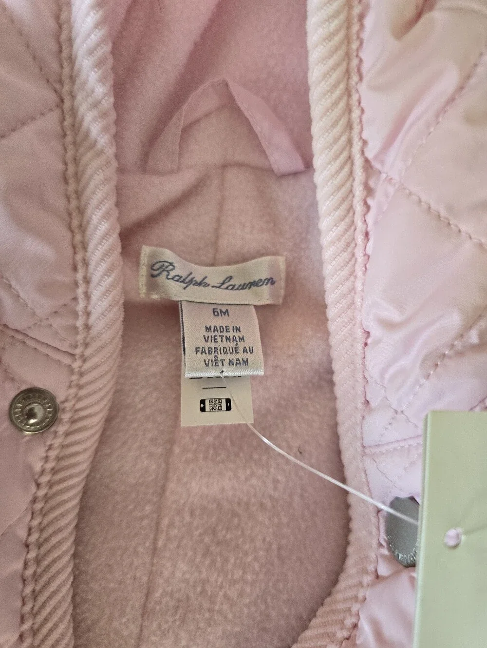Ralph Lauren Light Pink Quilted Hooded snowsuit